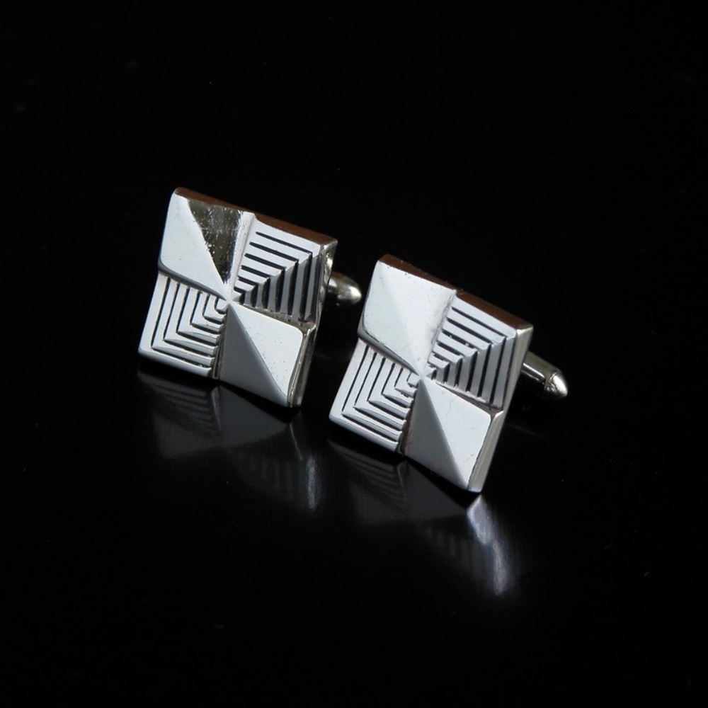 Vintage Modern Swank Cufflinks Silver Tone